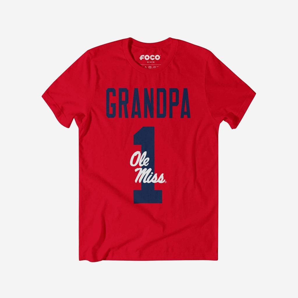 Ole Miss Rebels Number 1 Grandpa T-Shirt FOCO S - FOCO.com