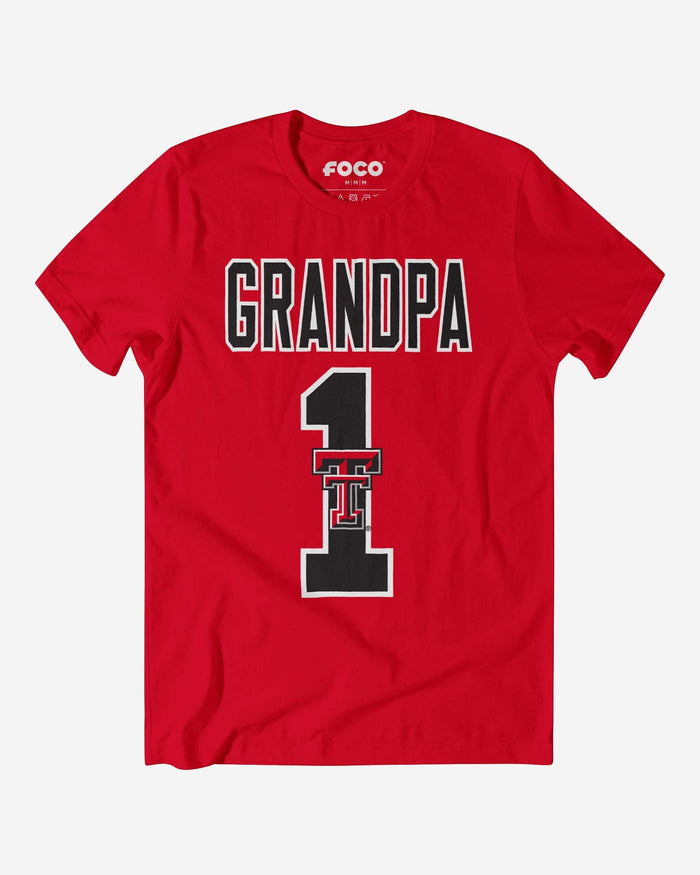 Texas Tech Red Raiders Number 1 Grandpa T-Shirt FOCO S - FOCO.com