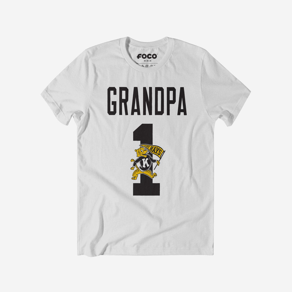 Fort Hays State Tigers Number 1 Grandpa T-Shirt FOCO S - FOCO.com