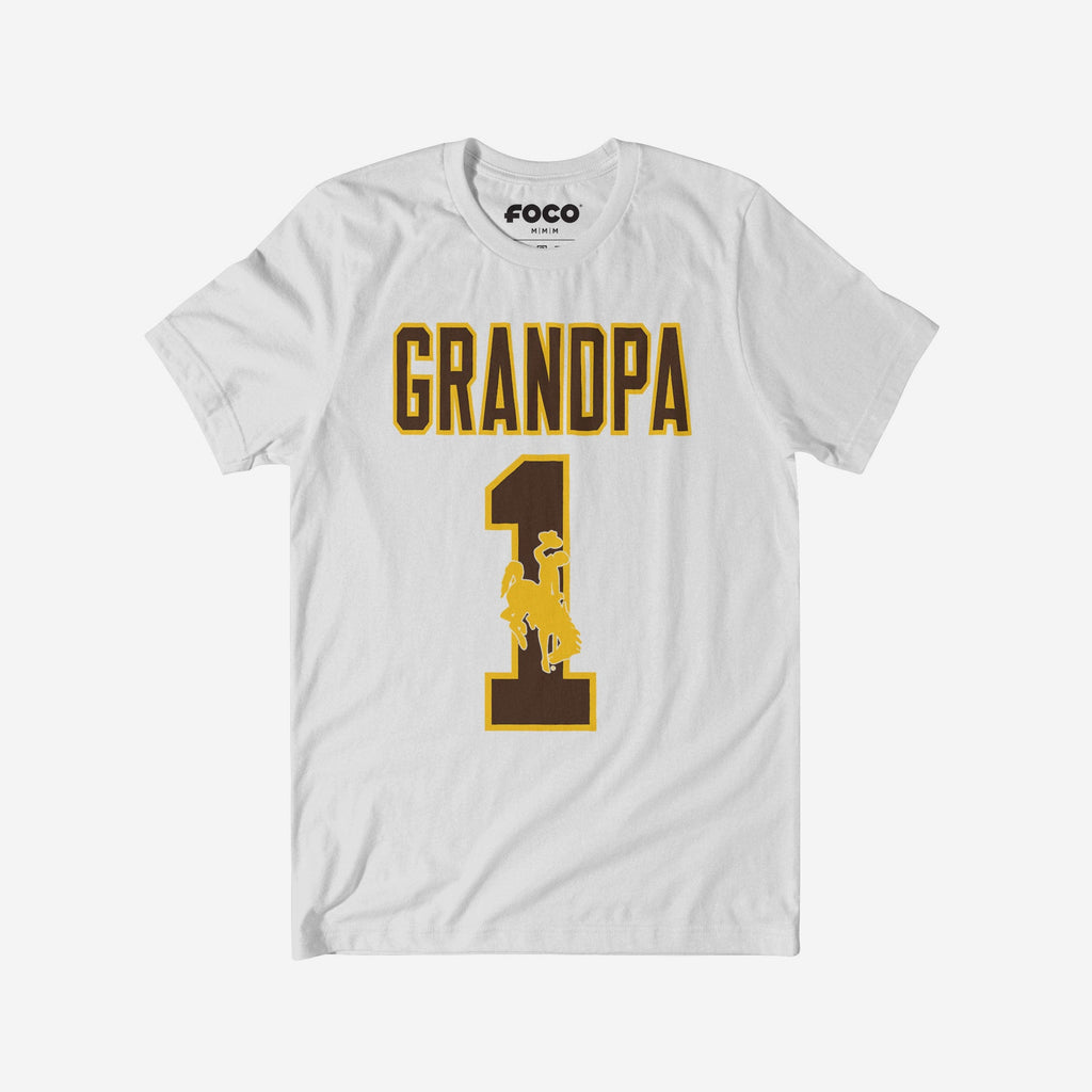 Wyoming Cowboys Number 1 Grandpa T-Shirt FOCO S - FOCO.com