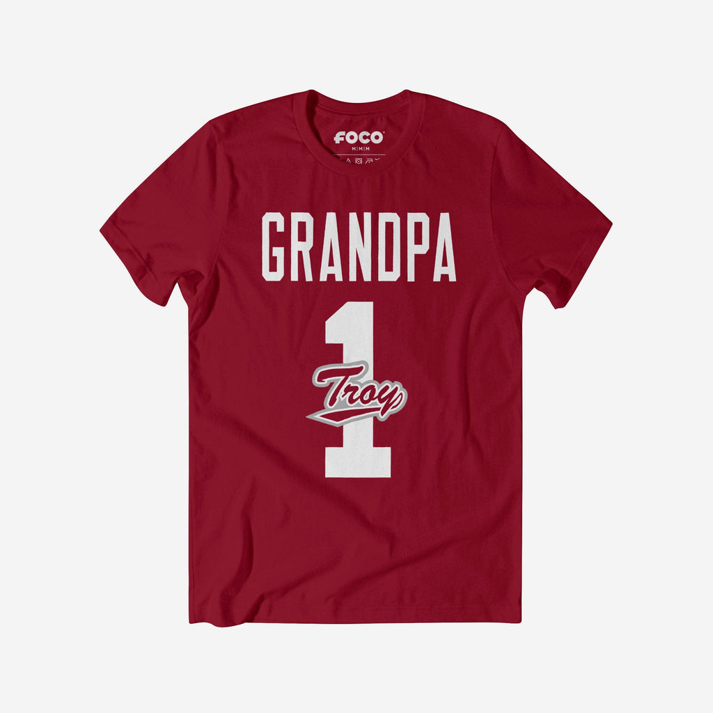 Troy Trojans Number 1 Grandpa T-Shirt FOCO S - FOCO.com