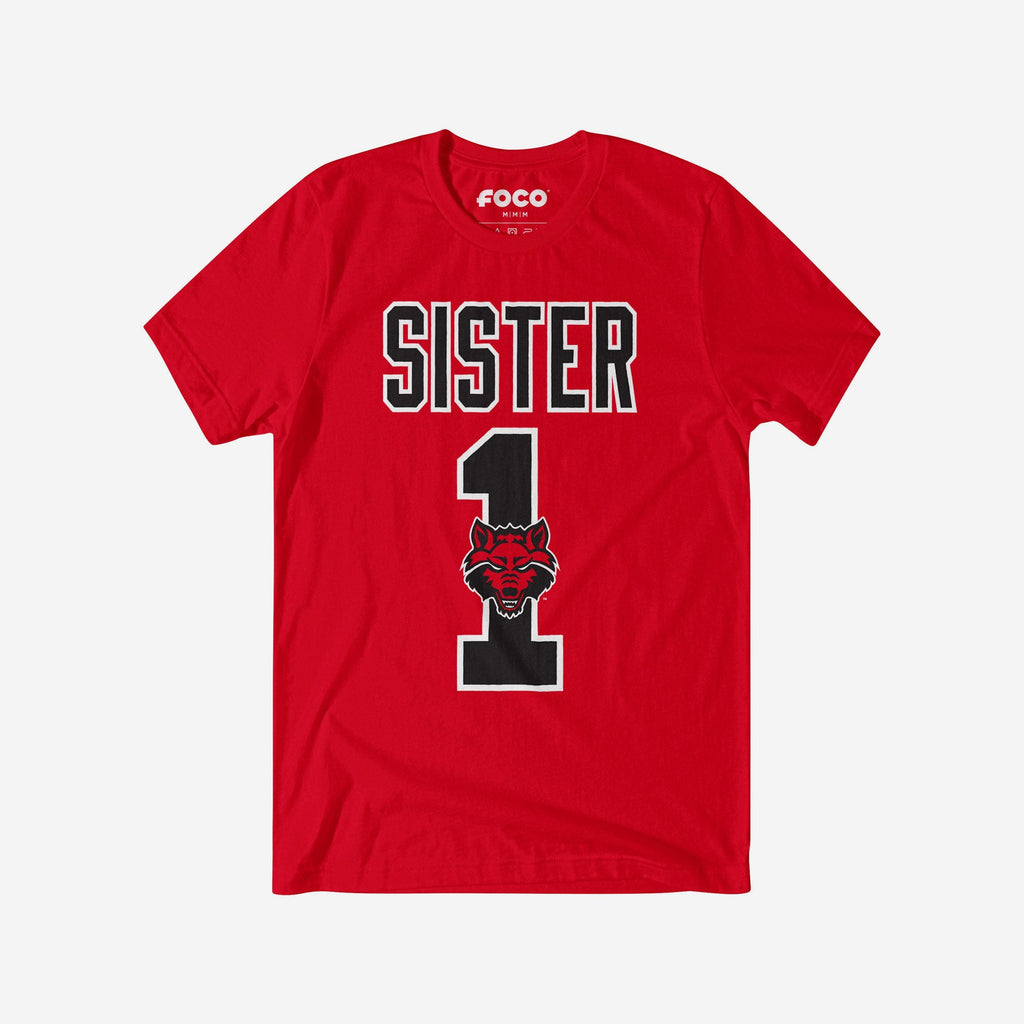 Arkansas State Red Wolves Number 1 Sister T-Shirt FOCO S - FOCO.com