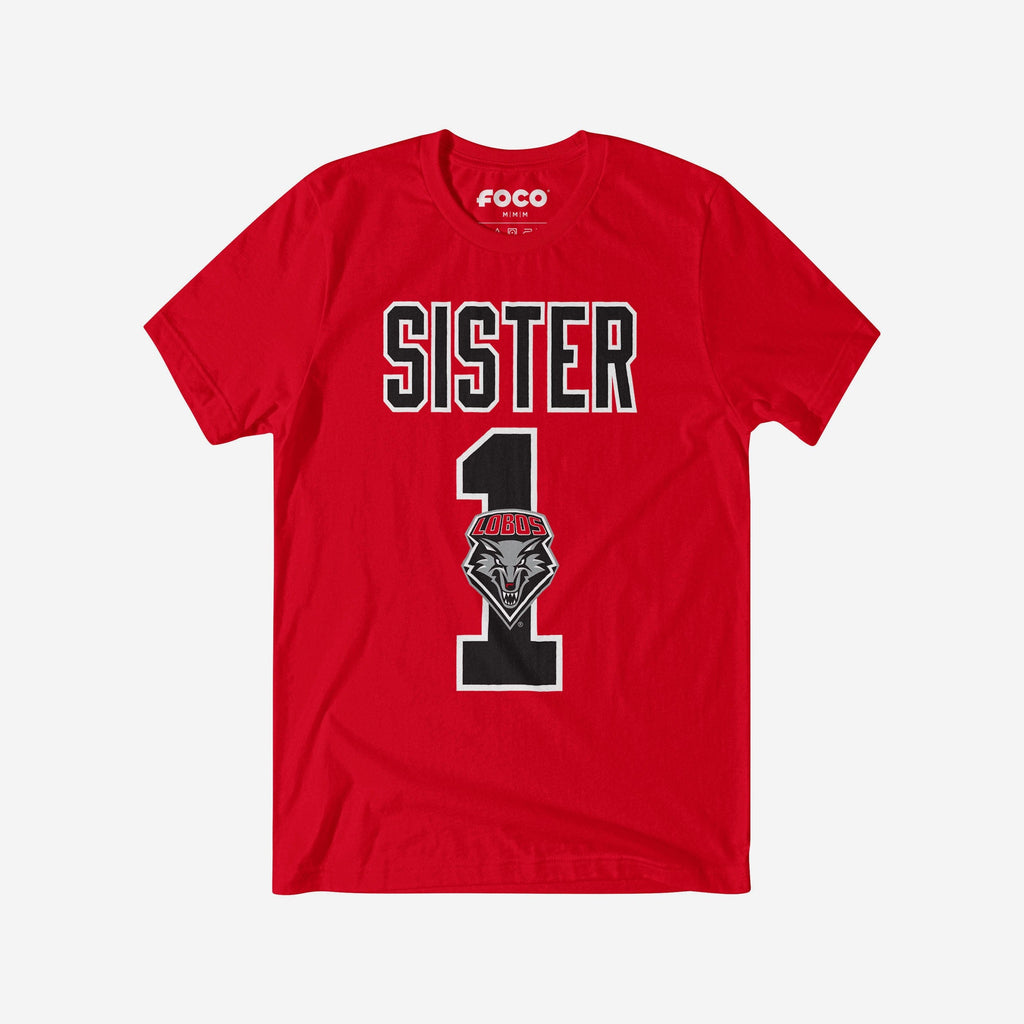 New Mexico Lobos Number 1 Sister T-Shirt FOCO S - FOCO.com