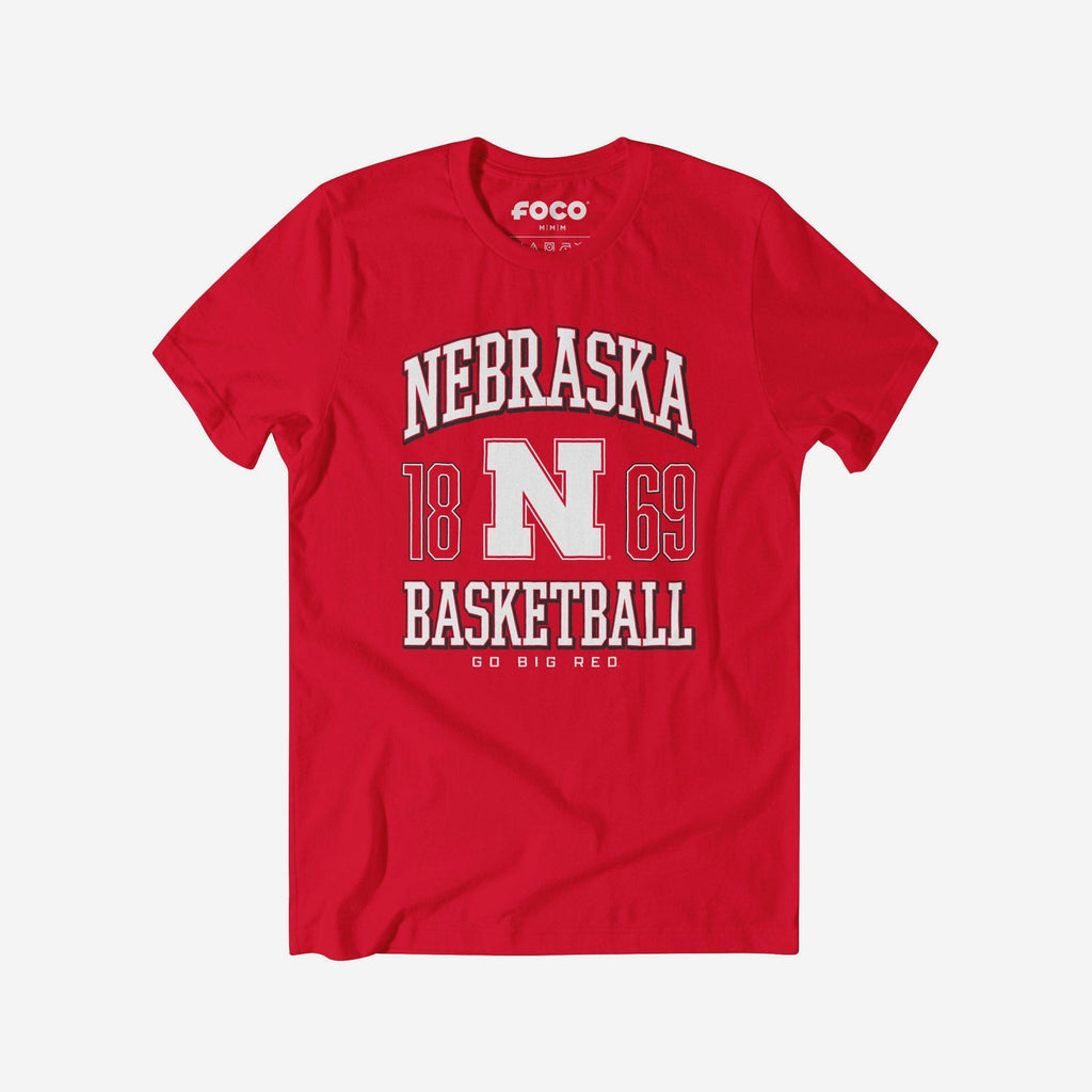 Nebraska Cornhuskers Basketball T-Shirt FOCO S - FOCO.com
