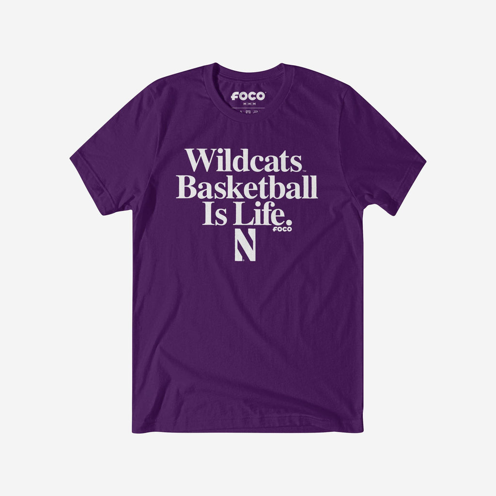 Northwestern Wildcats Basketball is Life T-Shirt FOCO S - FOCO.com