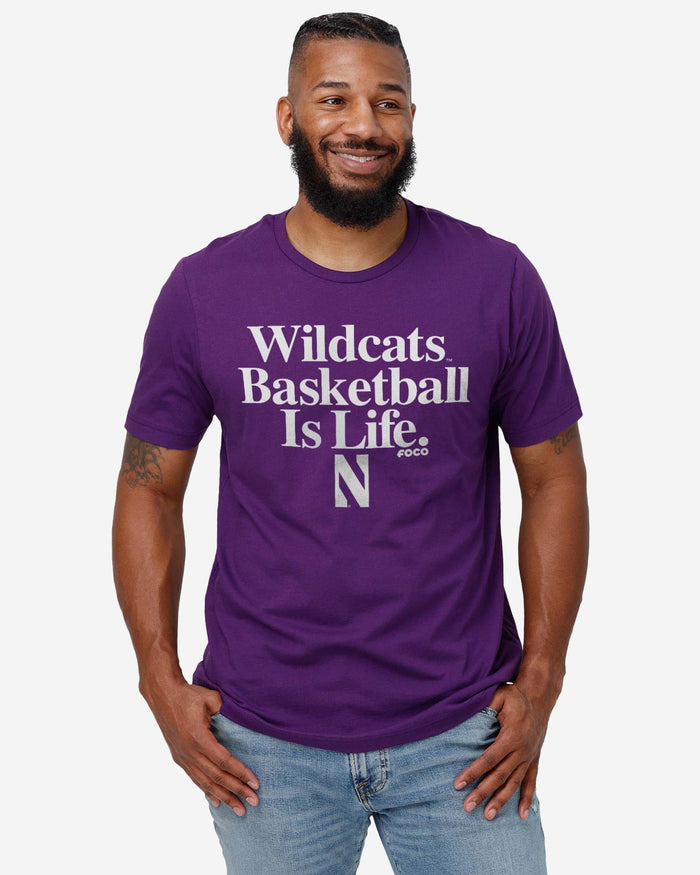 Northwestern Wildcats Basketball is Life T-Shirt FOCO - FOCO.com