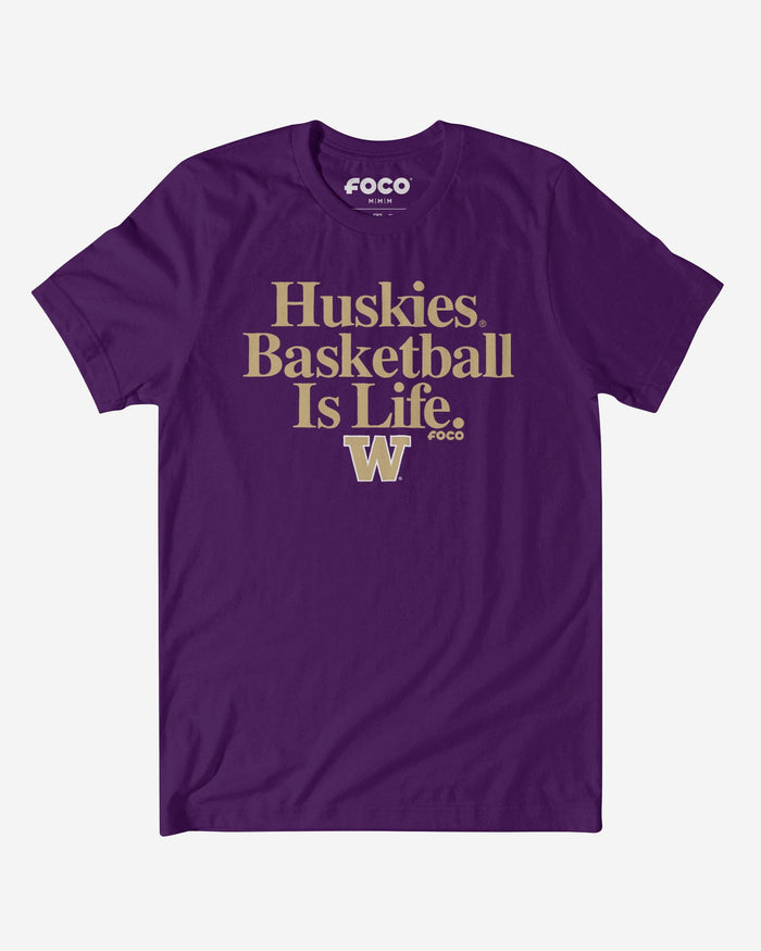 Washington Huskies Basketball is Life T-Shirt FOCO S - FOCO.com