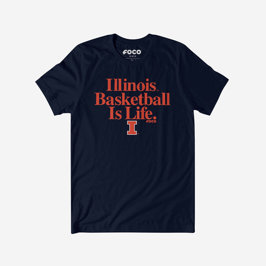 Illinois Fighting Illini Basketball is Life T-Shirt FOCO S - FOCO.com