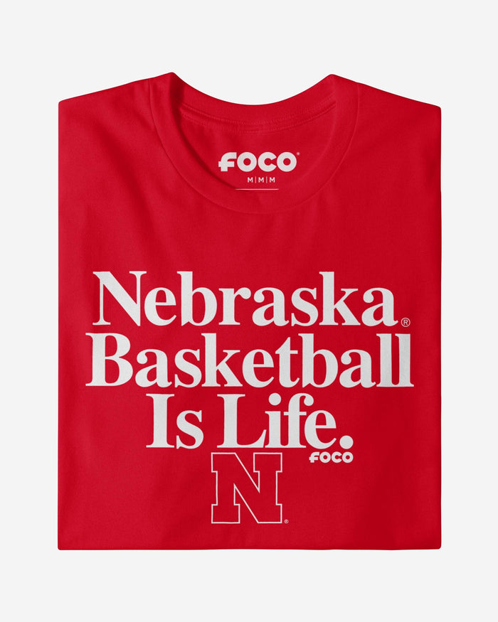 Nebraska Cornhuskers Basketball is Life T-Shirt FOCO - FOCO.com