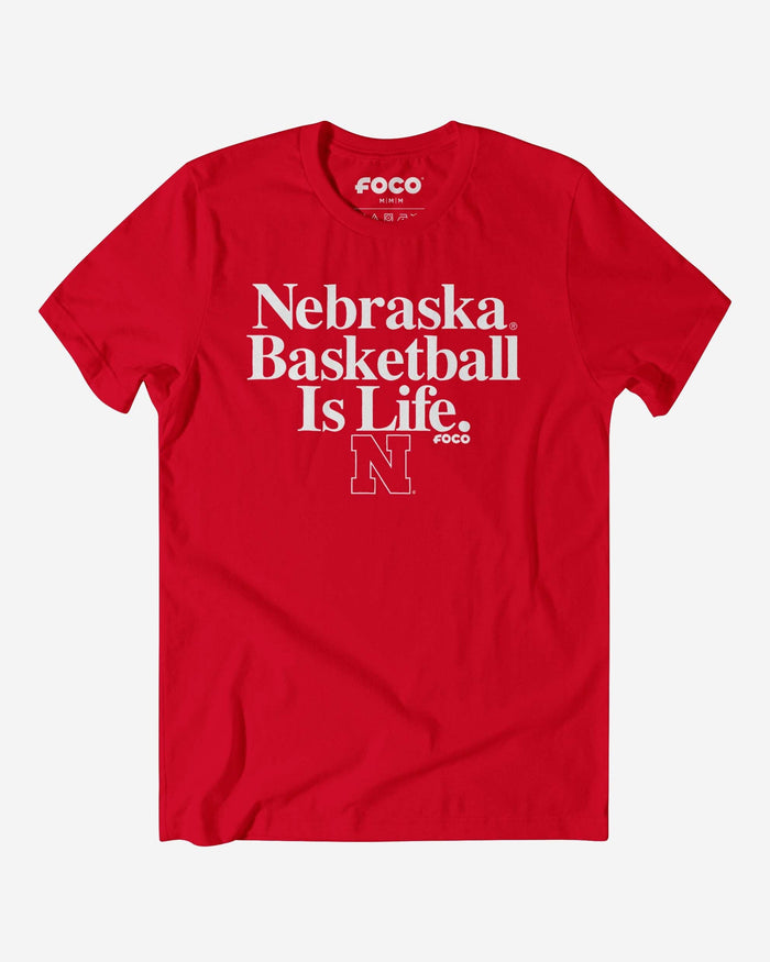 Nebraska Cornhuskers Basketball is Life T-Shirt FOCO S - FOCO.com