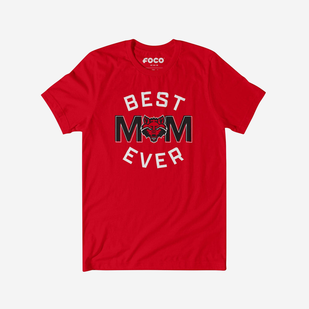 Arkansas State Red Wolves Best Mom Ever Arched T-Shirt FOCO S - FOCO.com