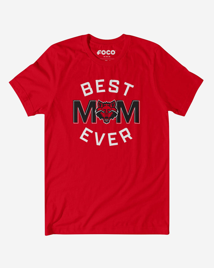 Arkansas State Red Wolves Best Mom Ever Arched T-Shirt FOCO S - FOCO.com