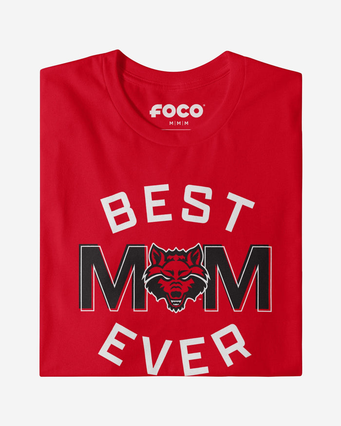 Arkansas State Red Wolves Best Mom Ever Arched T-Shirt FOCO - FOCO.com