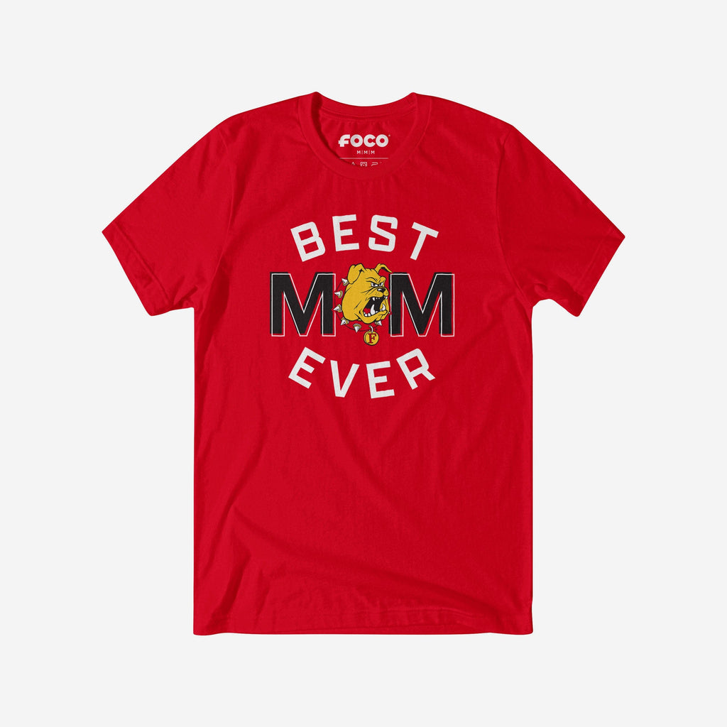 Ferris State Bulldogs Best Mom Ever Arched T-Shirt FOCO S - FOCO.com