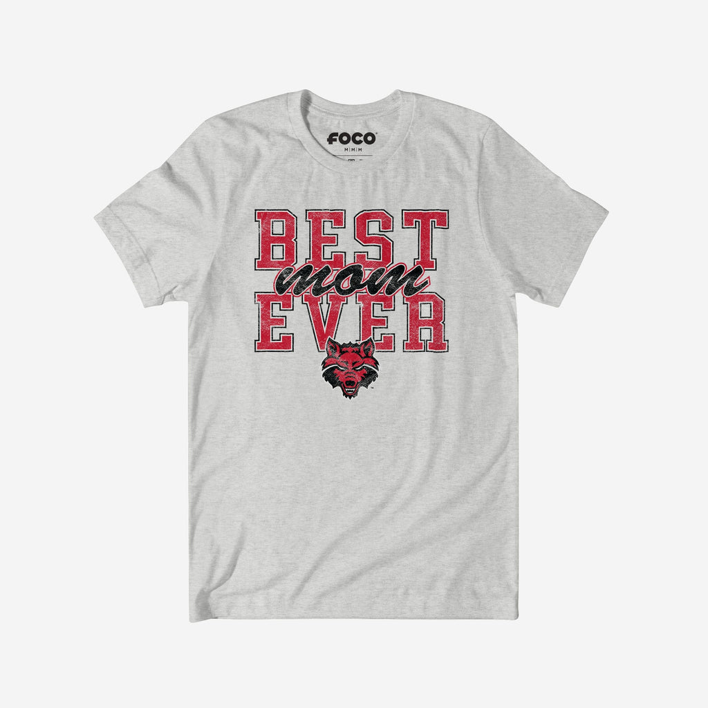 Arkansas State Red Wolves Best Mom Ever Stacked T-Shirt FOCO S - FOCO.com