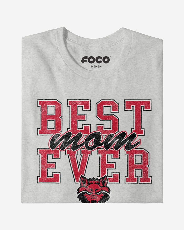 Arkansas State Red Wolves Best Mom Ever Stacked T-Shirt FOCO - FOCO.com