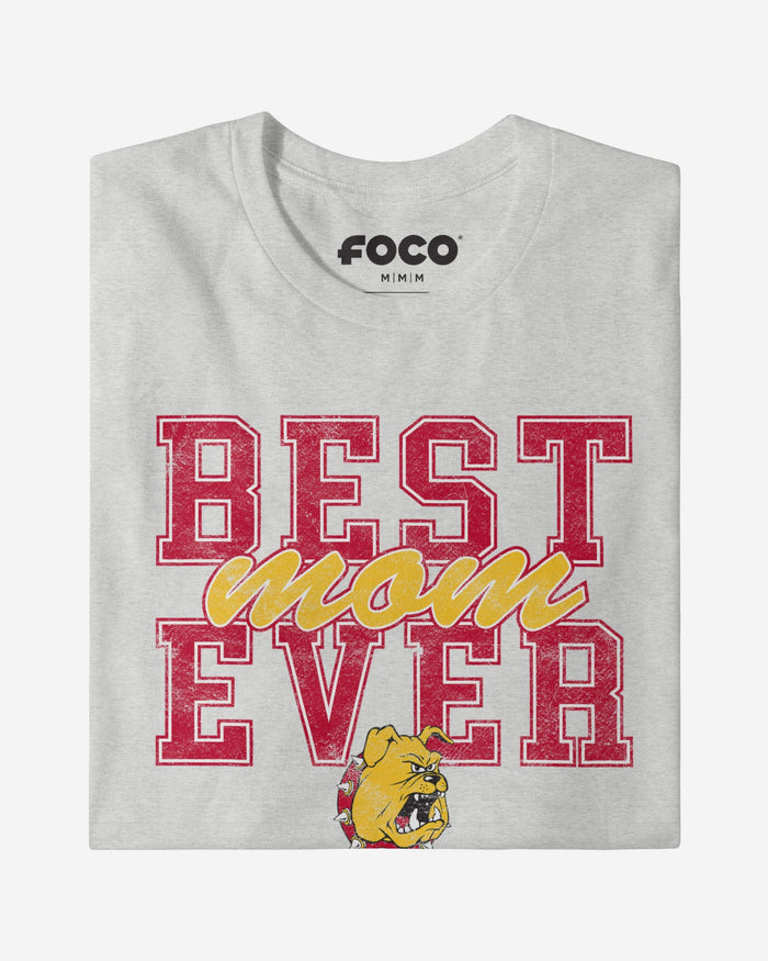 Ferris State Bulldogs Best Mom Ever Stacked T-Shirt FOCO - FOCO.com