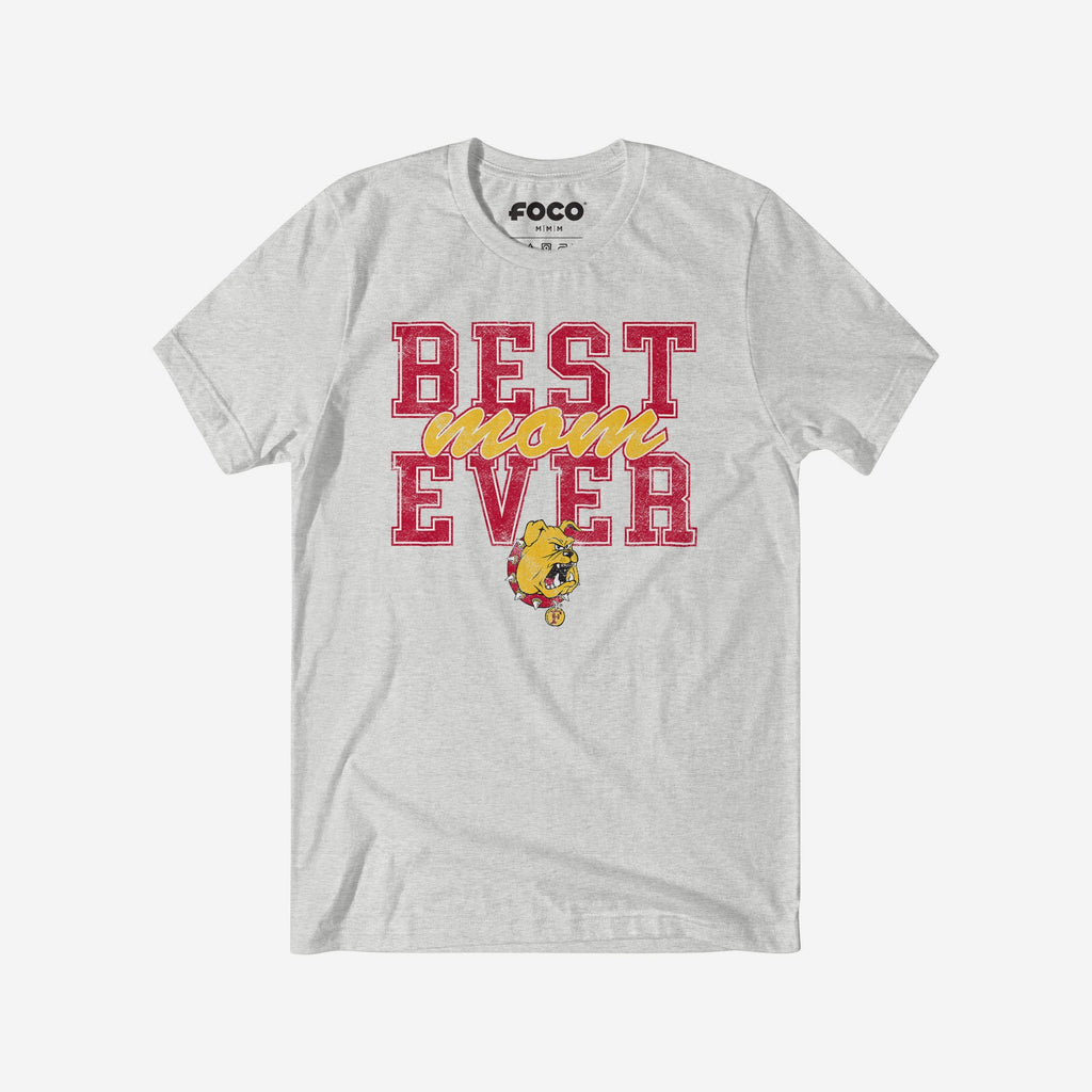 Ferris State Bulldogs Best Mom Ever Stacked T-Shirt FOCO S - FOCO.com