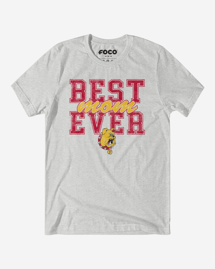 Ferris State Bulldogs Best Mom Ever Stacked T-Shirt FOCO S - FOCO.com
