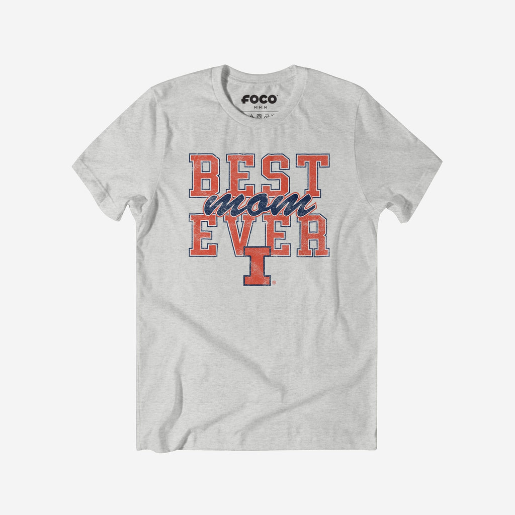 Illinois Fighting Illini Best Mom Ever Stacked T-Shirt FOCO S - FOCO.com
