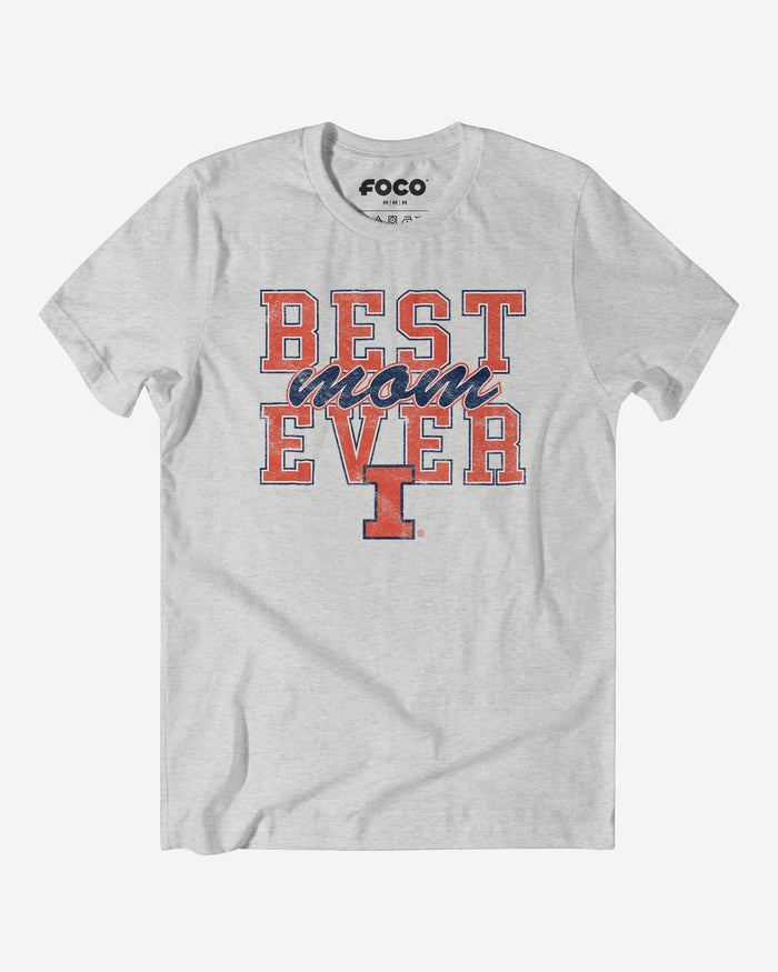 Illinois Fighting Illini Best Mom Ever Stacked T-Shirt FOCO S - FOCO.com