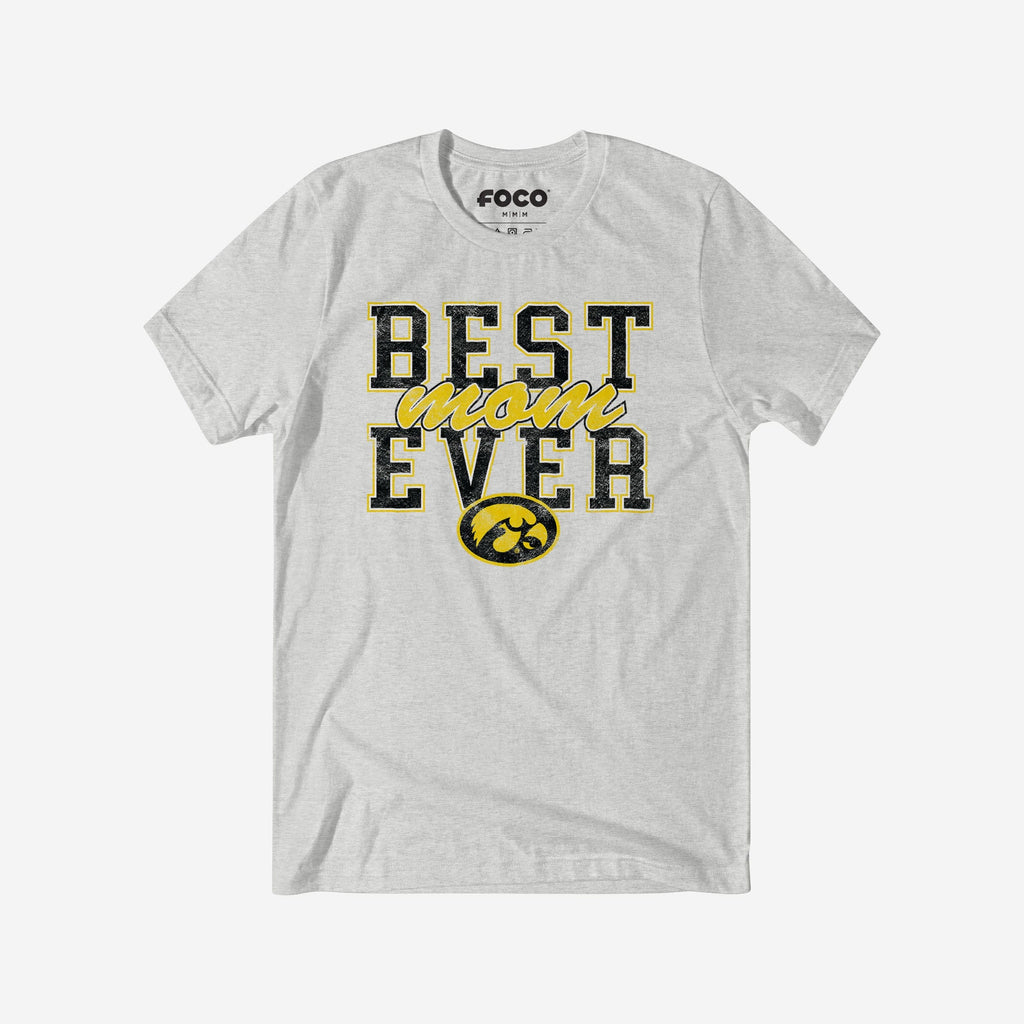 Iowa Hawkeyes Best Mom Ever Stacked T-Shirt FOCO S - FOCO.com
