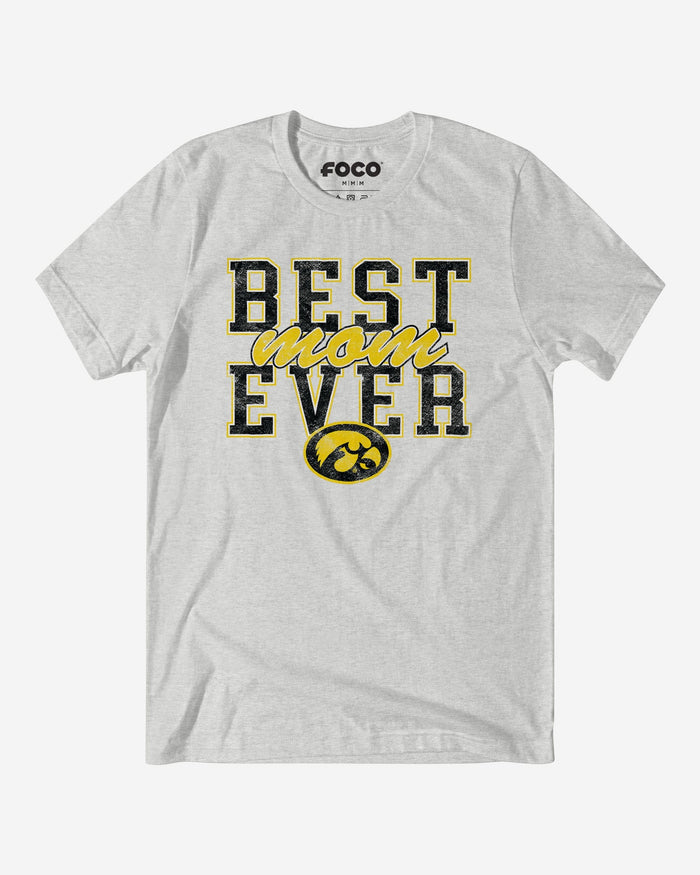 Iowa Hawkeyes Best Mom Ever Stacked T-Shirt FOCO S - FOCO.com