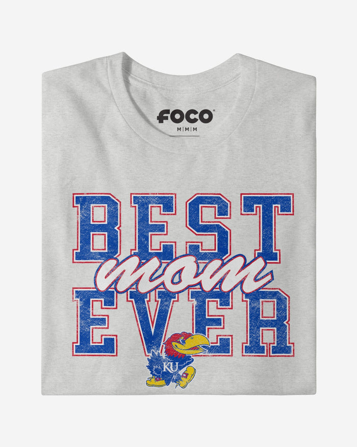 Kansas Jayhawks Best Mom Ever Stacked T-Shirt FOCO - FOCO.com