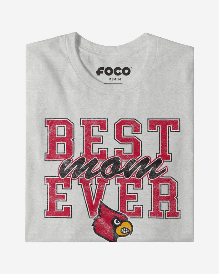 Louisville Cardinals Best Mom Ever Stacked T-Shirt FOCO - FOCO.com
