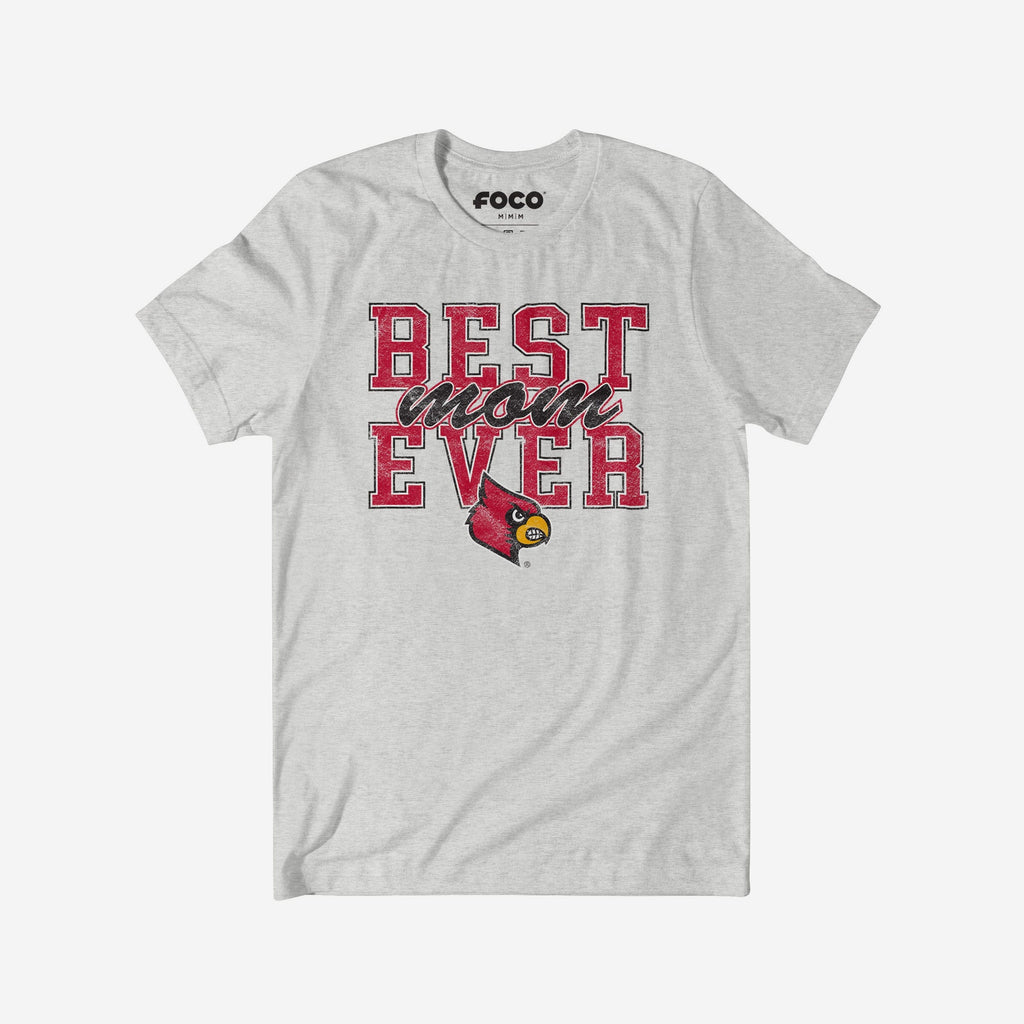 Louisville Cardinals Best Mom Ever Stacked T-Shirt FOCO S - FOCO.com