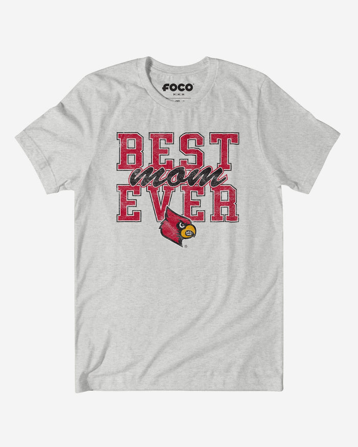 Louisville Cardinals Best Mom Ever Stacked T-Shirt FOCO S - FOCO.com
