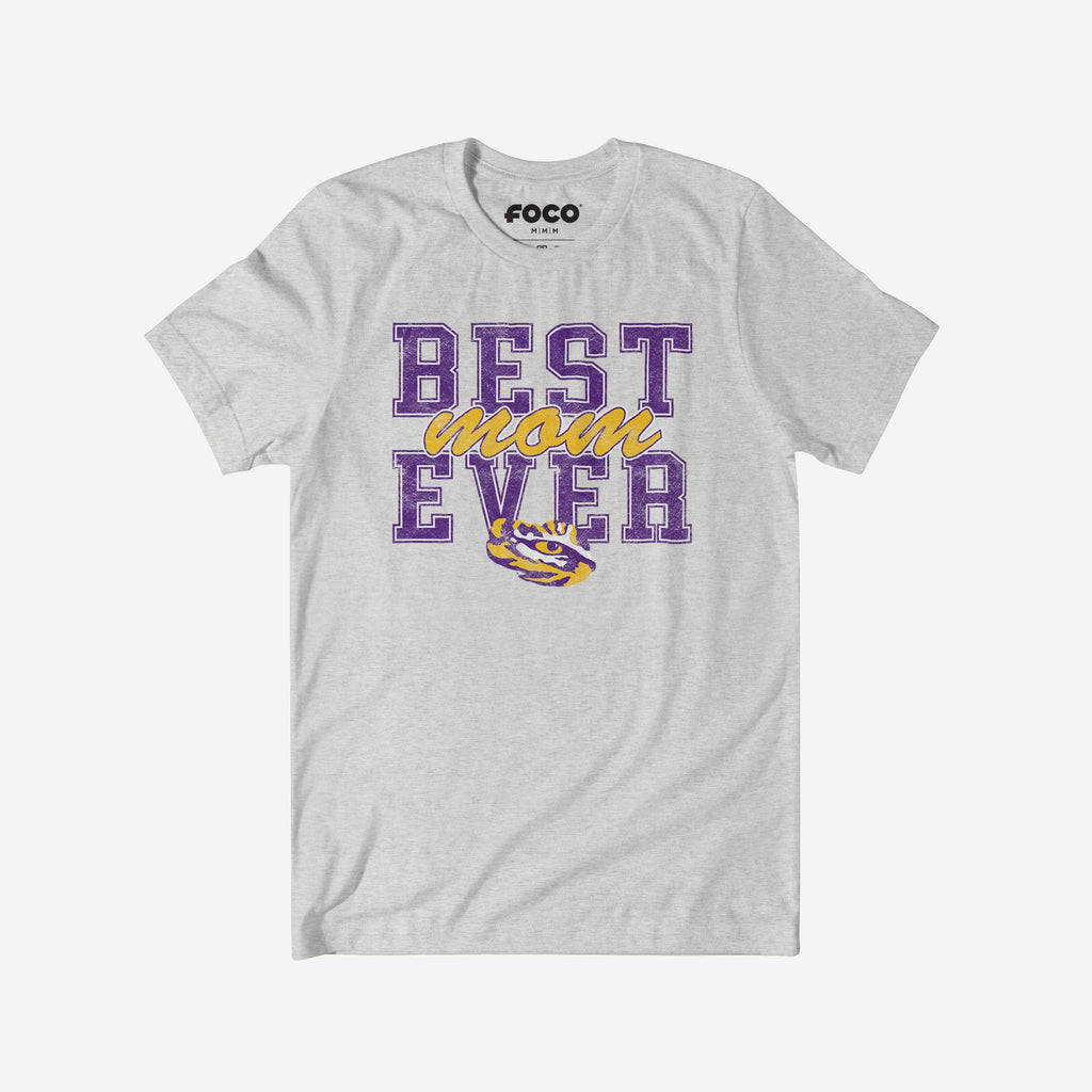 LSU Tigers Best Mom Ever Stacked T-Shirt FOCO S - FOCO.com