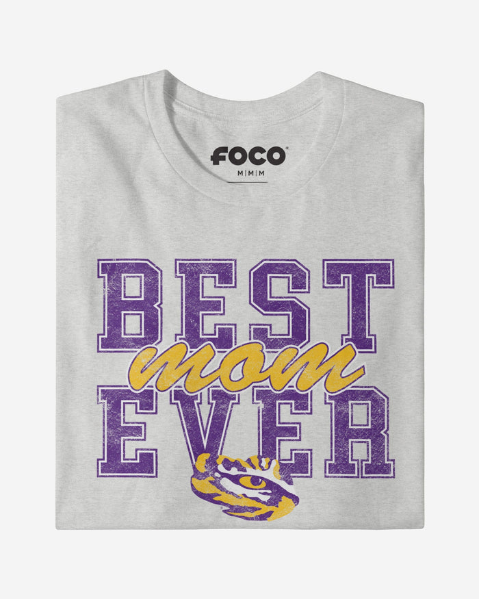 LSU Tigers Best Mom Ever Stacked T-Shirt FOCO - FOCO.com