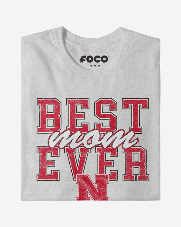 Nebraska Cornhuskers Best Mom Ever Stacked T-Shirt FOCO - FOCO.com