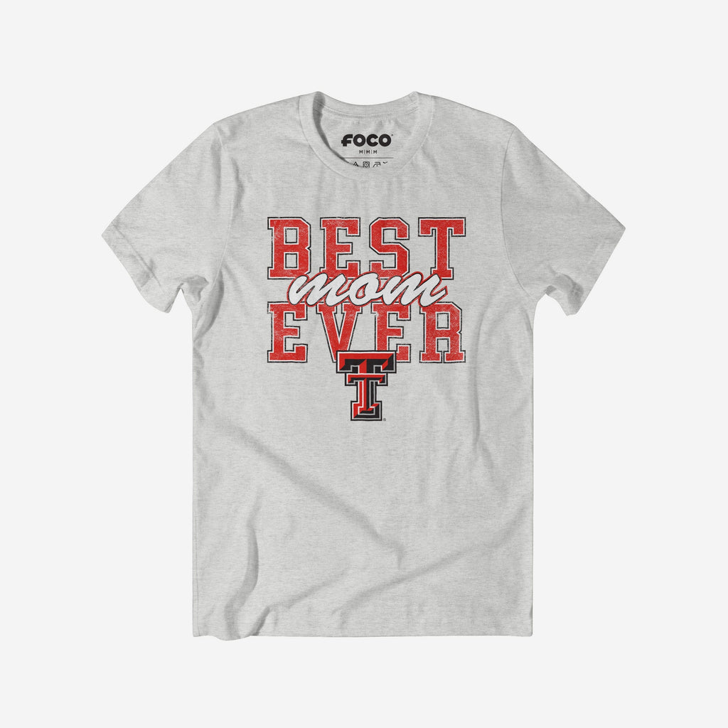 Texas Tech Red Raiders Best Mom Ever Stacked T-Shirt FOCO S - FOCO.com