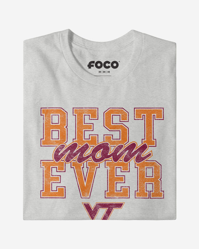 Virginia Tech Hokies Best Mom Ever Stacked T-Shirt FOCO - FOCO.com