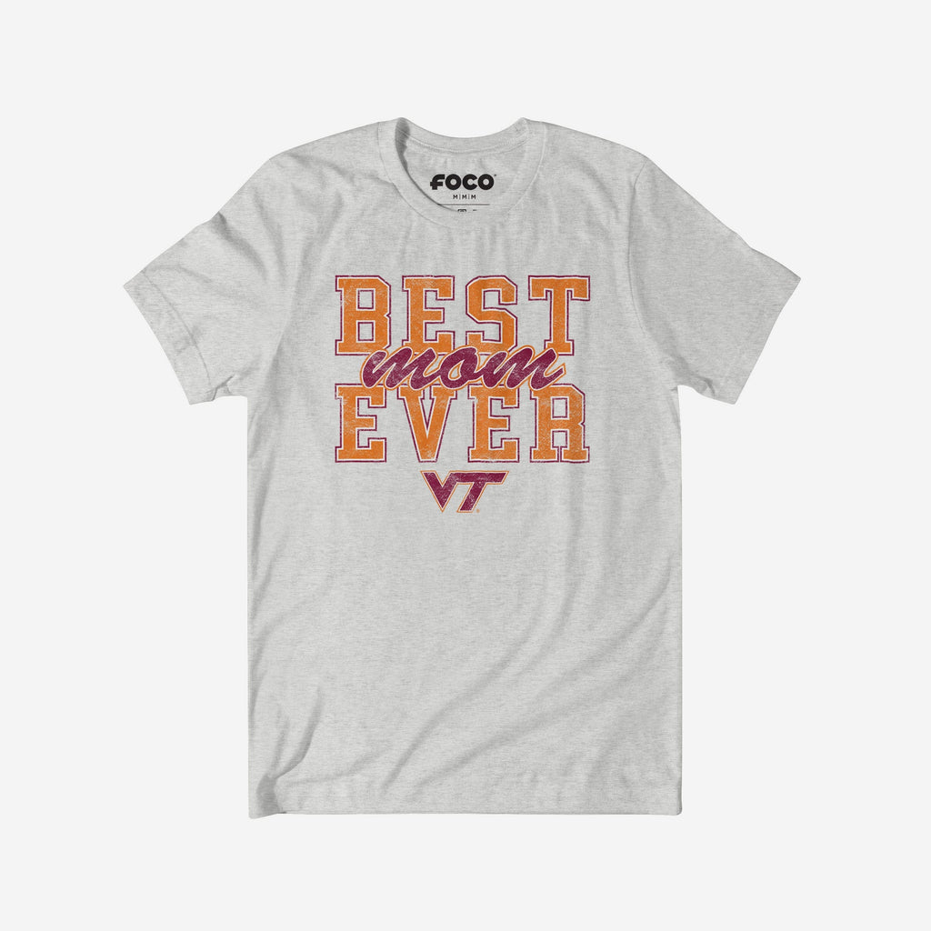Virginia Tech Hokies Best Mom Ever Stacked T-Shirt FOCO S - FOCO.com