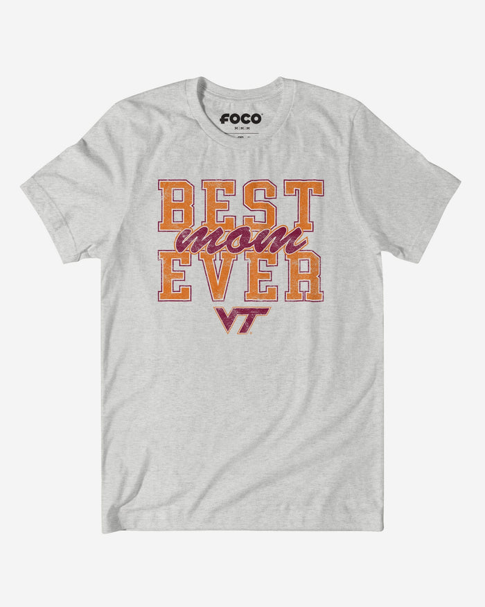 Virginia Tech Hokies Best Mom Ever Stacked T-Shirt FOCO S - FOCO.com
