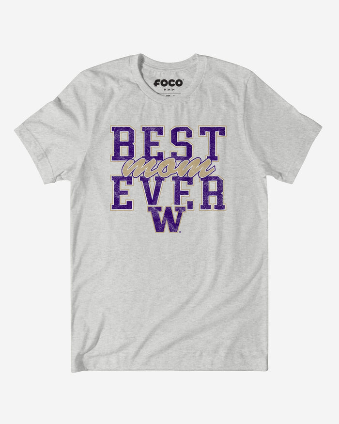 Washington Huskies Best Mom Ever Stacked T-Shirt FOCO S - FOCO.com