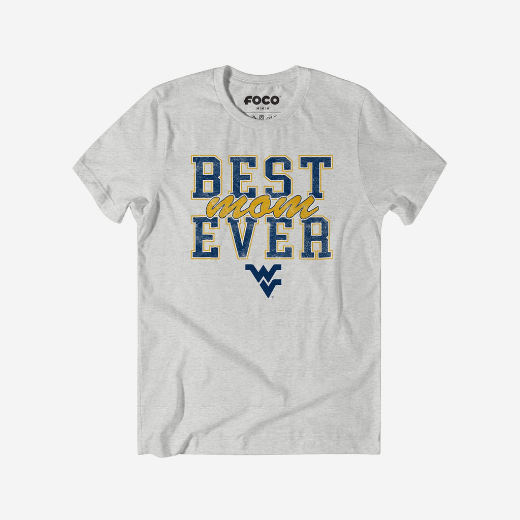 West Virginia Mountaineers Best Mom Ever Stacked T-Shirt FOCO S - FOCO.com