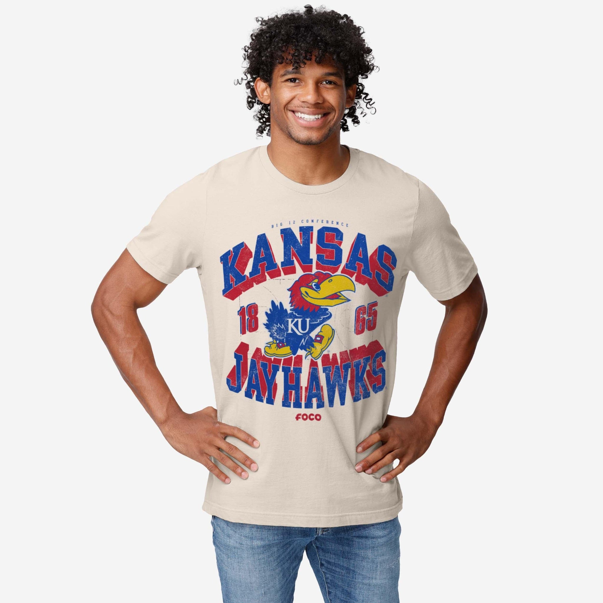 Kansas Jayhawks Court Arched Wordmark T-Shirt FOCO