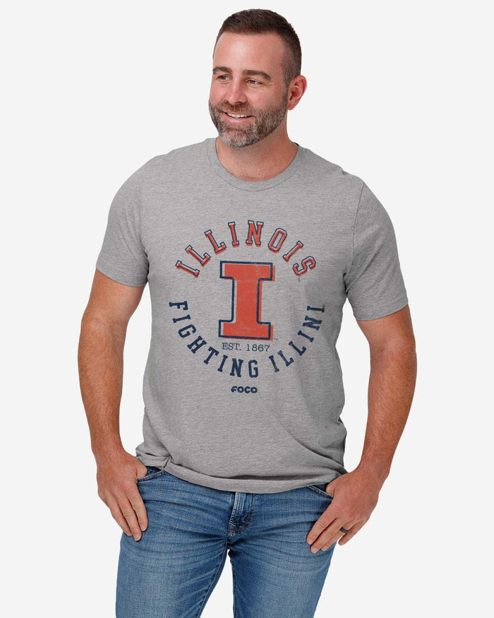 Illinois Fighting Illini Circle Vintage T-Shirt FOCO - FOCO.com