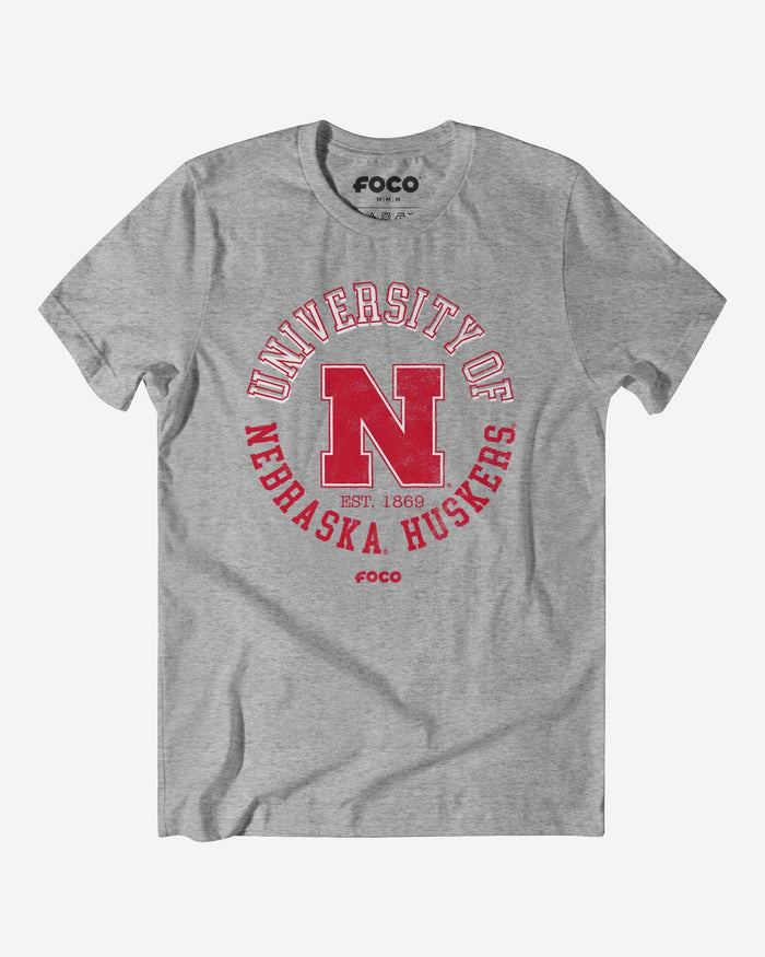 Nebraska Cornhuskers Circle Vintage T-Shirt FOCO S - FOCO.com