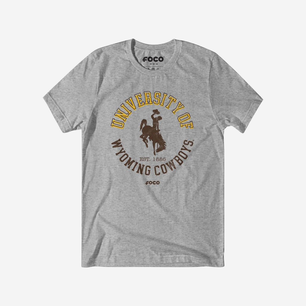 Wyoming Cowboys Circle Vintage T-Shirt FOCO S - FOCO.com