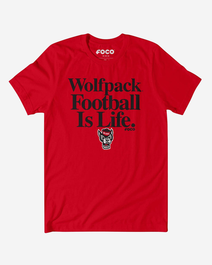 NC State Wolfpack Football is Life T-Shirt FOCO S - FOCO.com