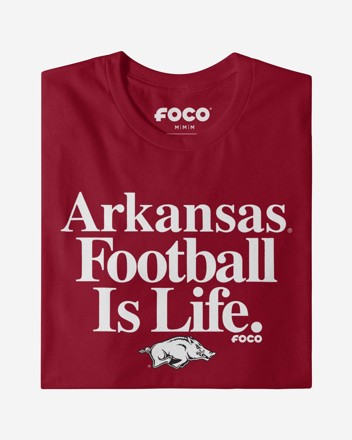 Arkansas Razorbacks Football is Life T-Shirt FOCO - FOCO.com