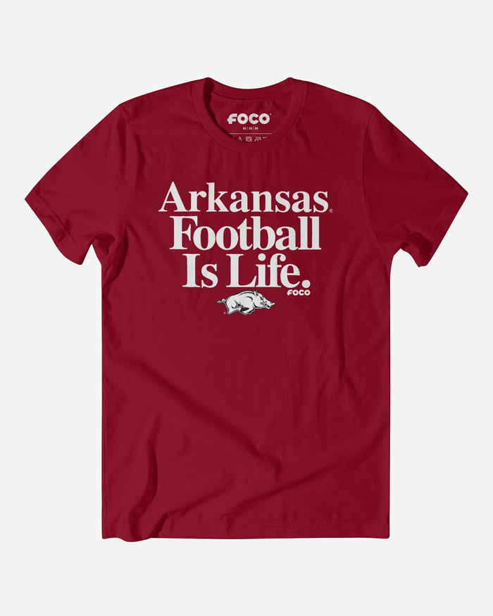 Arkansas Razorbacks Football is Life T-Shirt FOCO S - FOCO.com