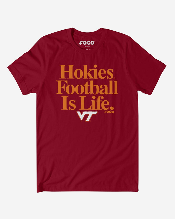 Virginia Tech Hokies Football is Life T-Shirt FOCO S - FOCO.com