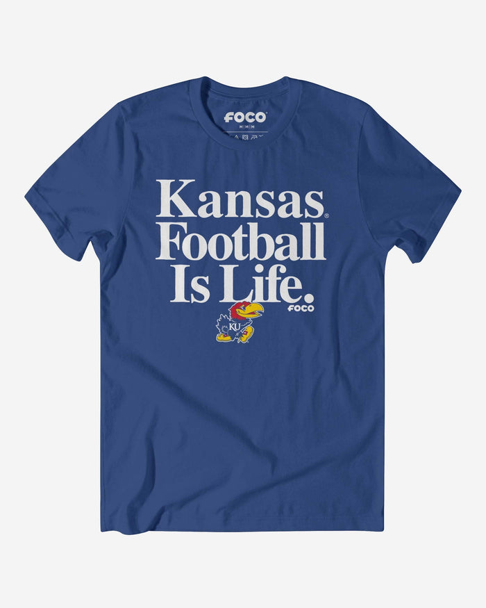 Kansas Jayhawks Football is Life T-Shirt FOCO S - FOCO.com