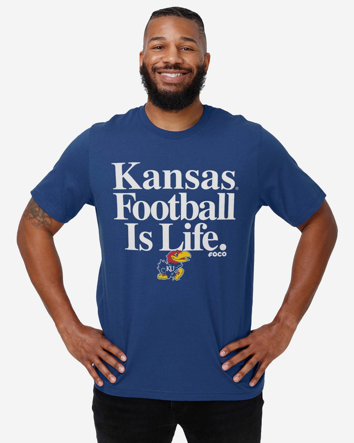 Kansas Jayhawks Football is Life T-Shirt FOCO - FOCO.com